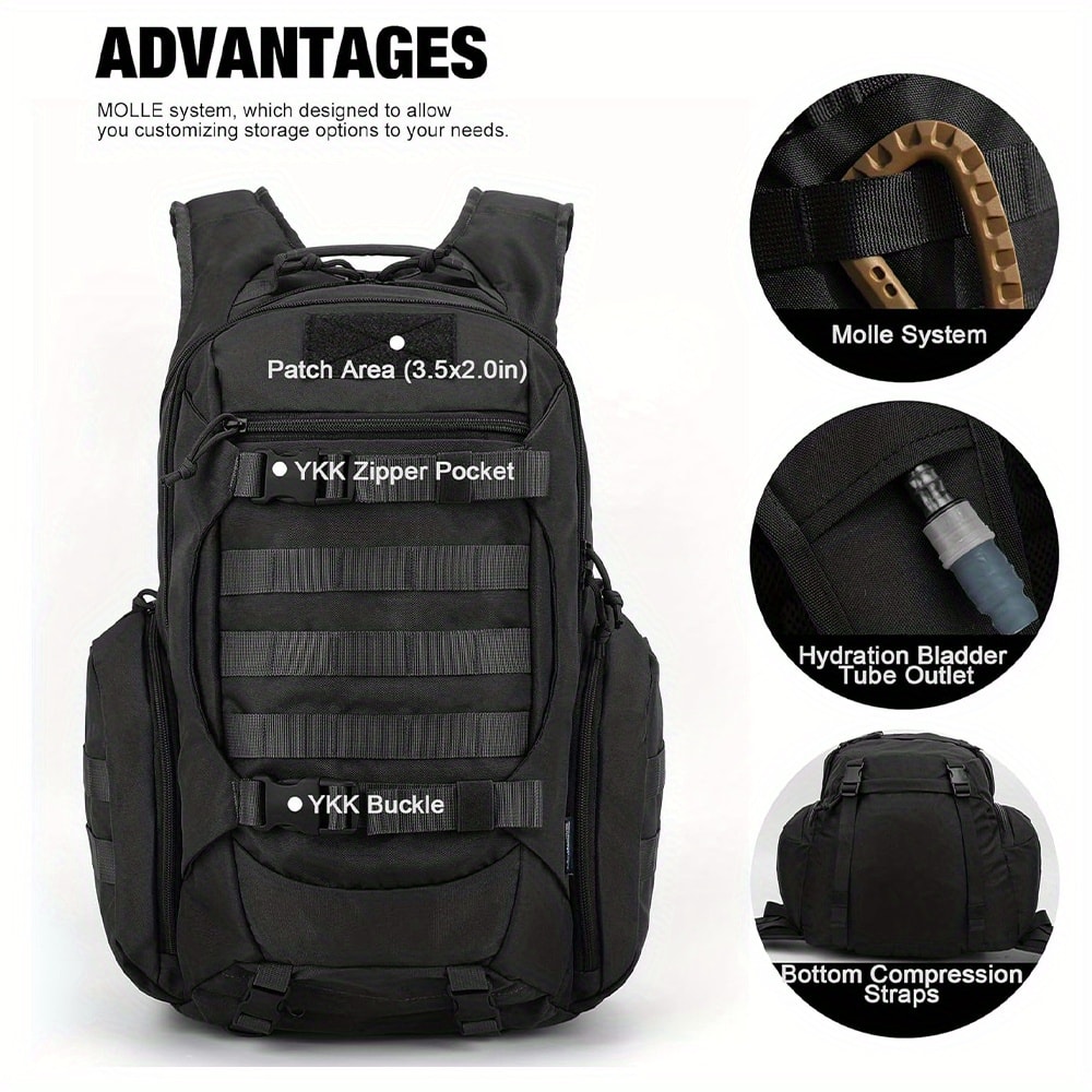 Tactical Molle Backpack Heavy Duty Military Rucksack For Hiking EDC 0