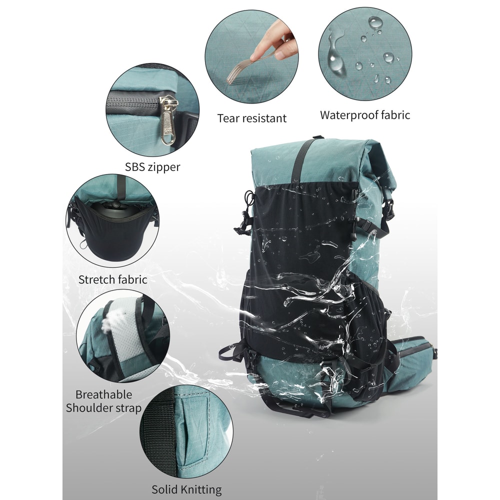 Rugged Waterproof Hiking Backpack For Men Women Large Capacity Trekking Gear 2