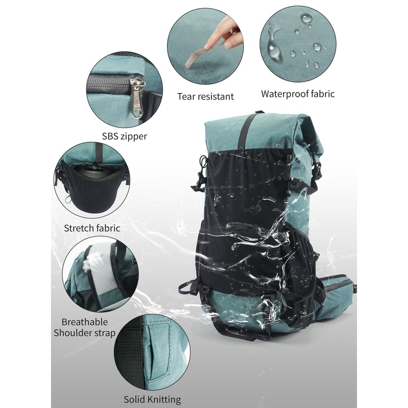 Rugged Waterproof Hiking Backpack For Men Women Large Capacity Trekking Gear 2