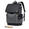 Waterproof PU Leather Mens Laptop Backpack With USB Charging 1