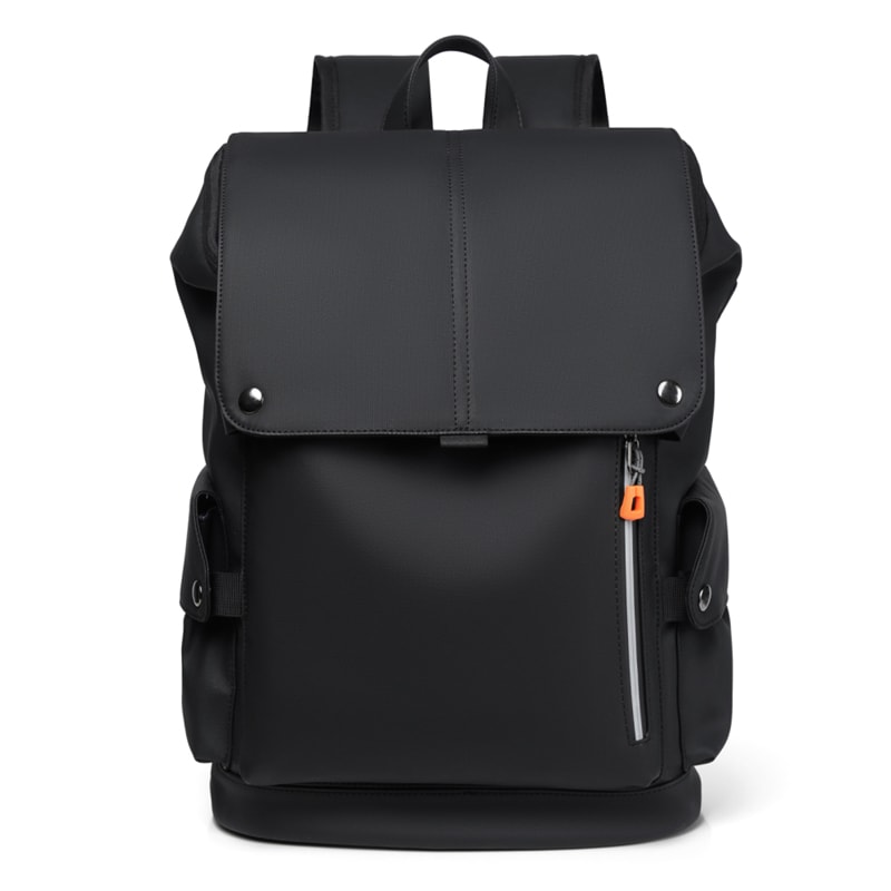 Waterproof PU Leather Mens Laptop Backpack With USB Charging 6