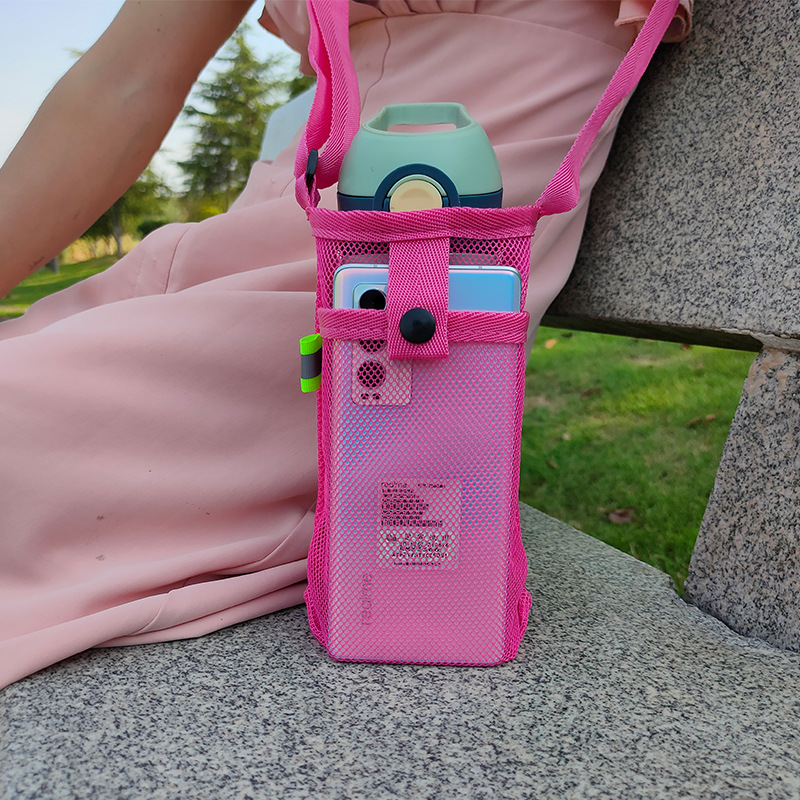 Adjustable Water Bottle Carrier Bag With Strap And Mesh Bottle Holder 1