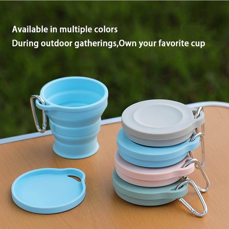Collapsible Travel Cup With Lid Portable Silicone Folding Cup For Camping Coffee And Daily Travel 2