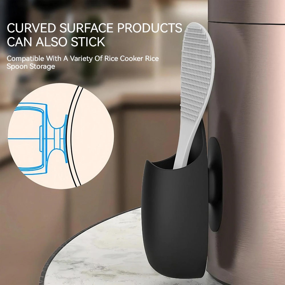 Traceless Rice Scoop Holder Wall Mounted Rice Cooker Spoon Organizer