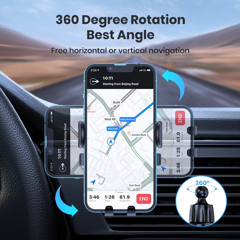 Rotating Gravity Car Phone Holder Air Vent Mount For GPS And Smartphones 2