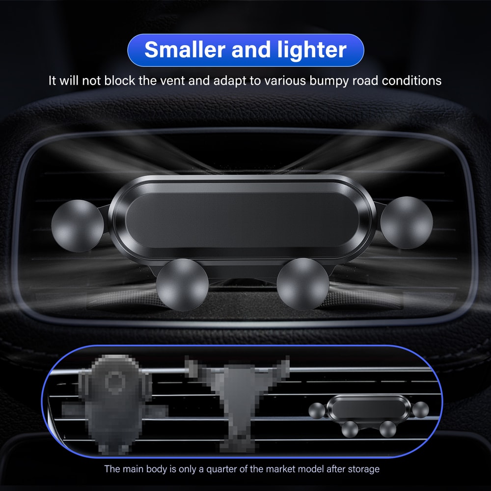 Gravity Car Phone Holder Air Vent Mount with Auto Clamp and Rotation