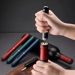 portable air pressure wine opener with foil cutter easy cork remover