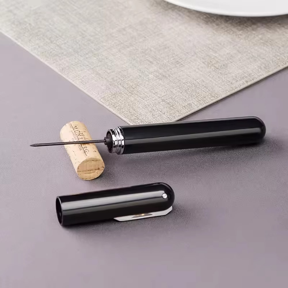 Portable Air Pressure Wine Opener With Foil Cutter Easy Cork Remover 3