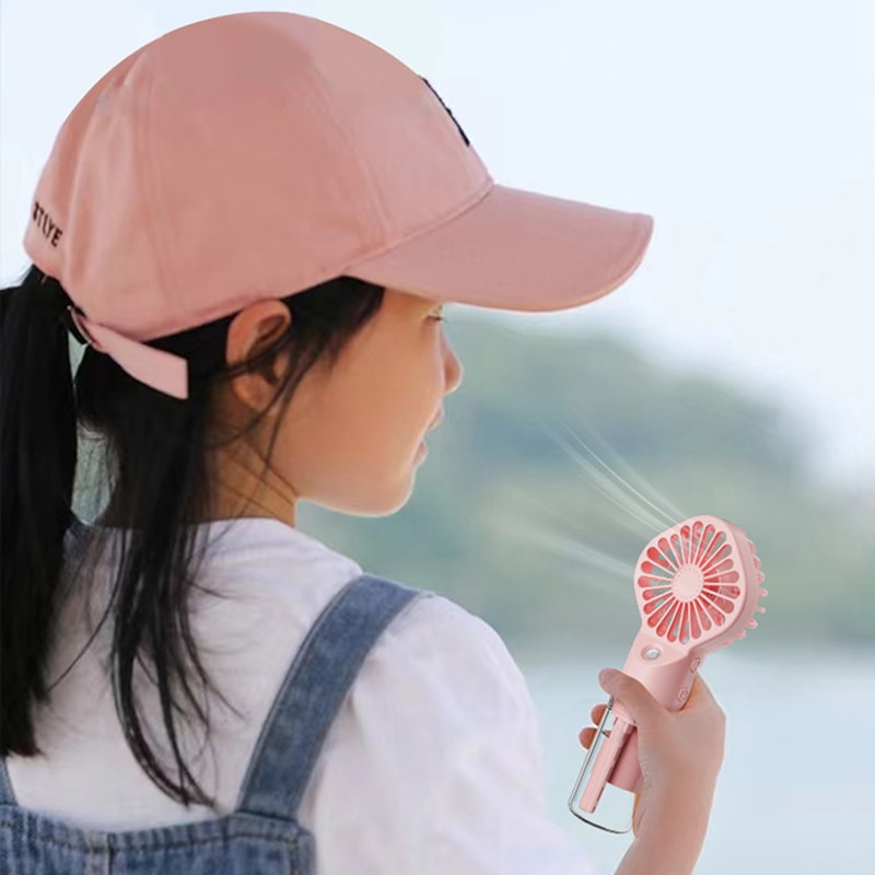 Portable Handheld Misting Fan Rechargeable Personal Cooling Fan
