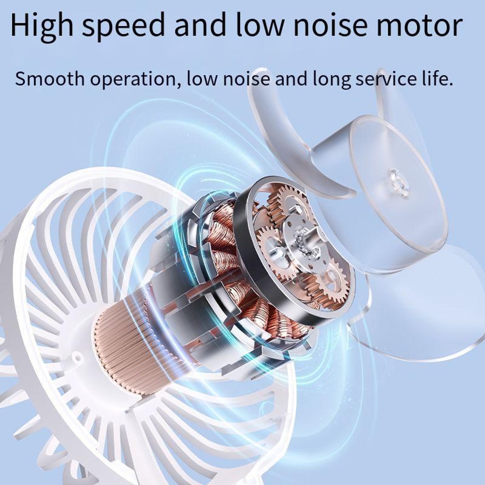 Portable Handheld Fan with LED Display Rechargeable Mini Desk Travel Fan