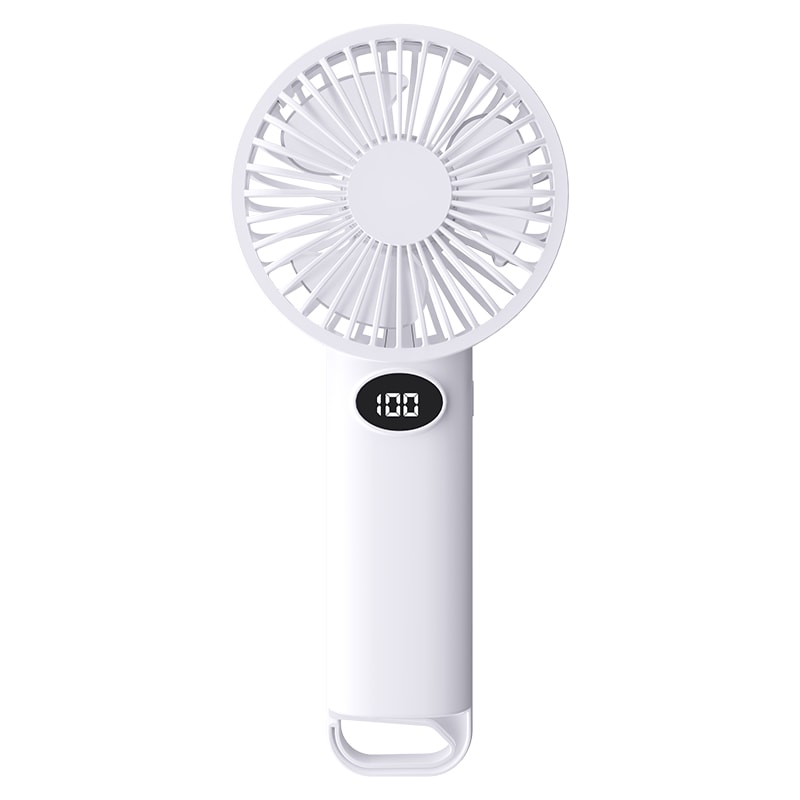 Portable Handheld Fan with LED Display Rechargeable Mini Desk Travel Fan