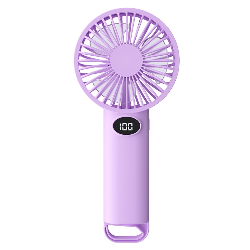 Portable Handheld Fan with LED Display Rechargeable Mini Desk Travel Fan