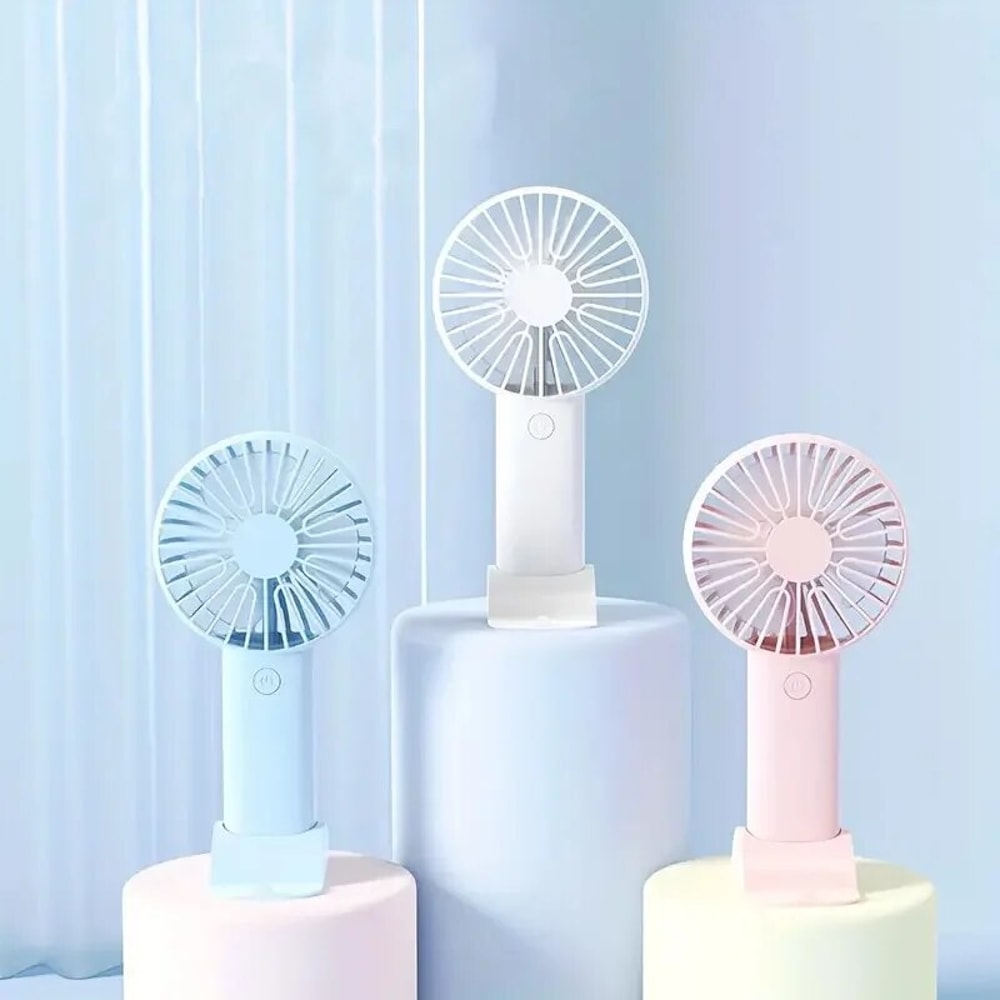 Rechargeable Handheld Fan With Phone Holder Mini Desk Fan For Travel Office 3