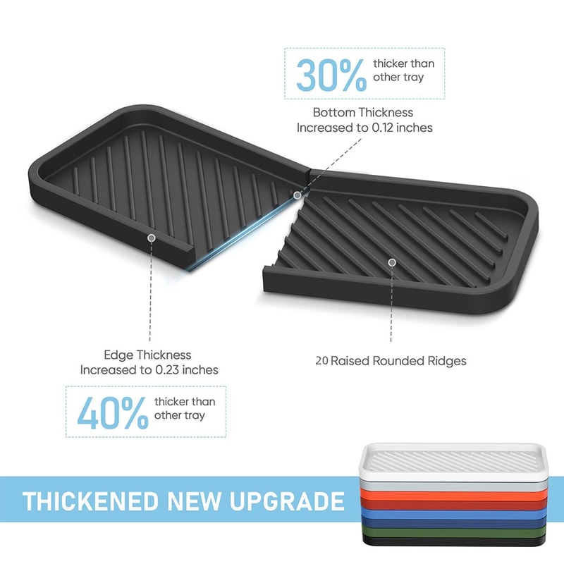 Silicone Sink Tray Self Draining Soap Dispenser And Sponge Holder 1