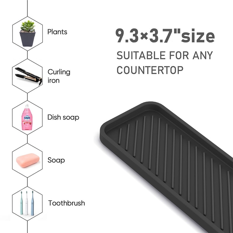 Silicone Sink Tray Self Draining Soap Dispenser And Sponge Holder 3