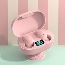 wireless earbuds with noise canceling waterproof fit and led display charging case