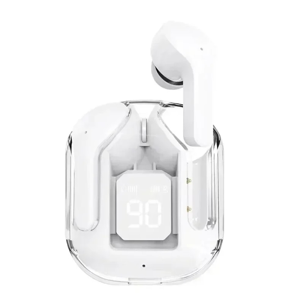 Transparent ENC Wireless Earbuds with LED Display and Stereo Sound