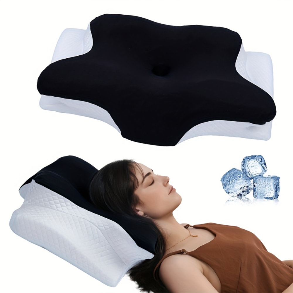 Memory Cotton Butterfly Shaped Cervical Pillow For Neck Support Slow Rebound 0