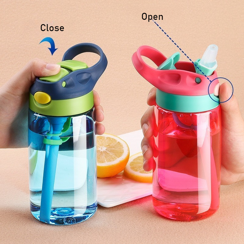 Leakproof Kids Water Bottle With Straw Portable Reusable Plastic Juice Cup For Girls 1