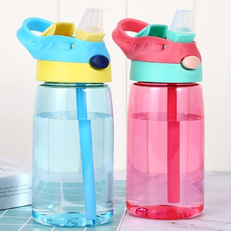 Leakproof Kids Water Bottle With Straw Portable Reusable Plastic Juice Cup For Girls 4