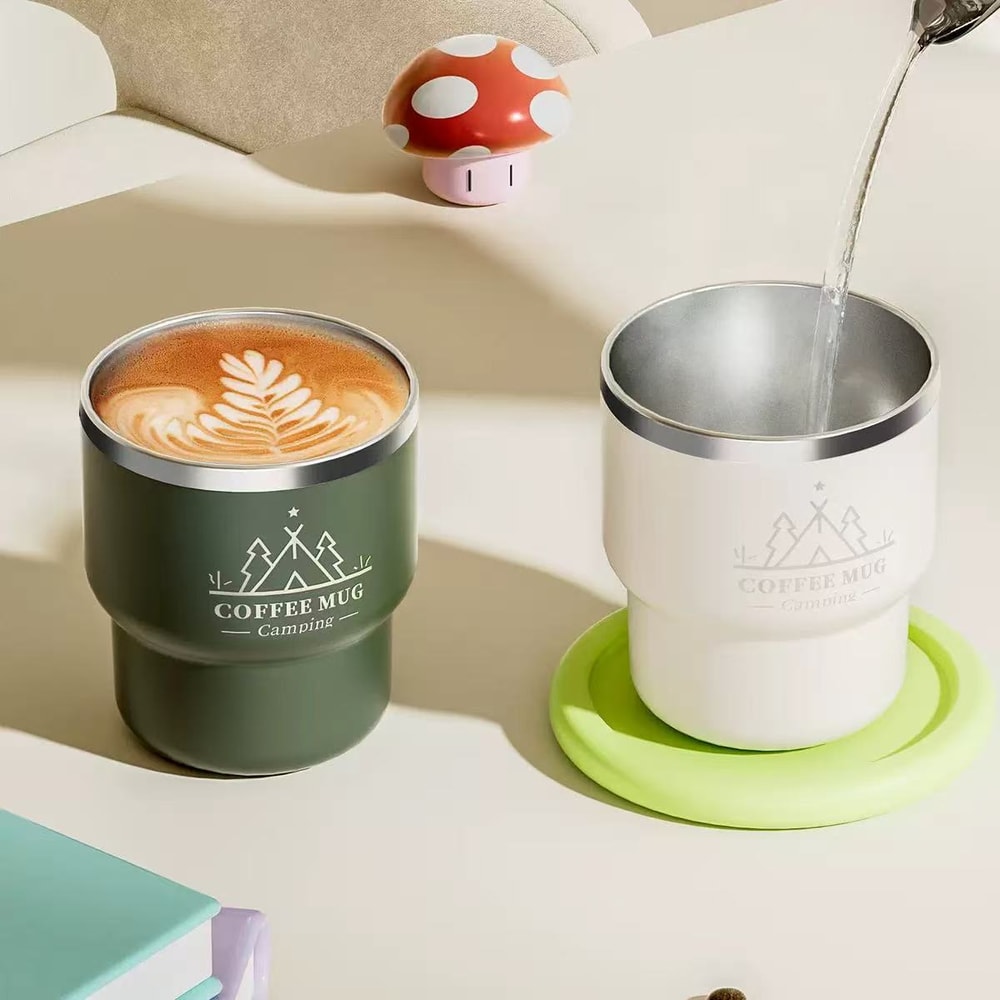 Stainless Steel Thermal Mug Double Layer Insulated Coffee Cup for Hot & Cold Beverages Portable Water Mug