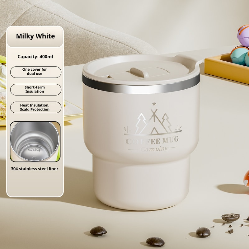 Stainless Steel Thermal Mug Double Layer Insulated Coffee Cup for Hot & Cold Beverages Portable Water Mug