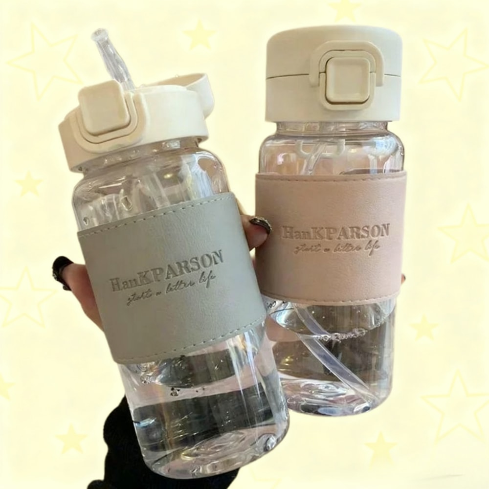 Leak Proof Portable Water Bottle With Straw Ideal For Students And On The Go 1