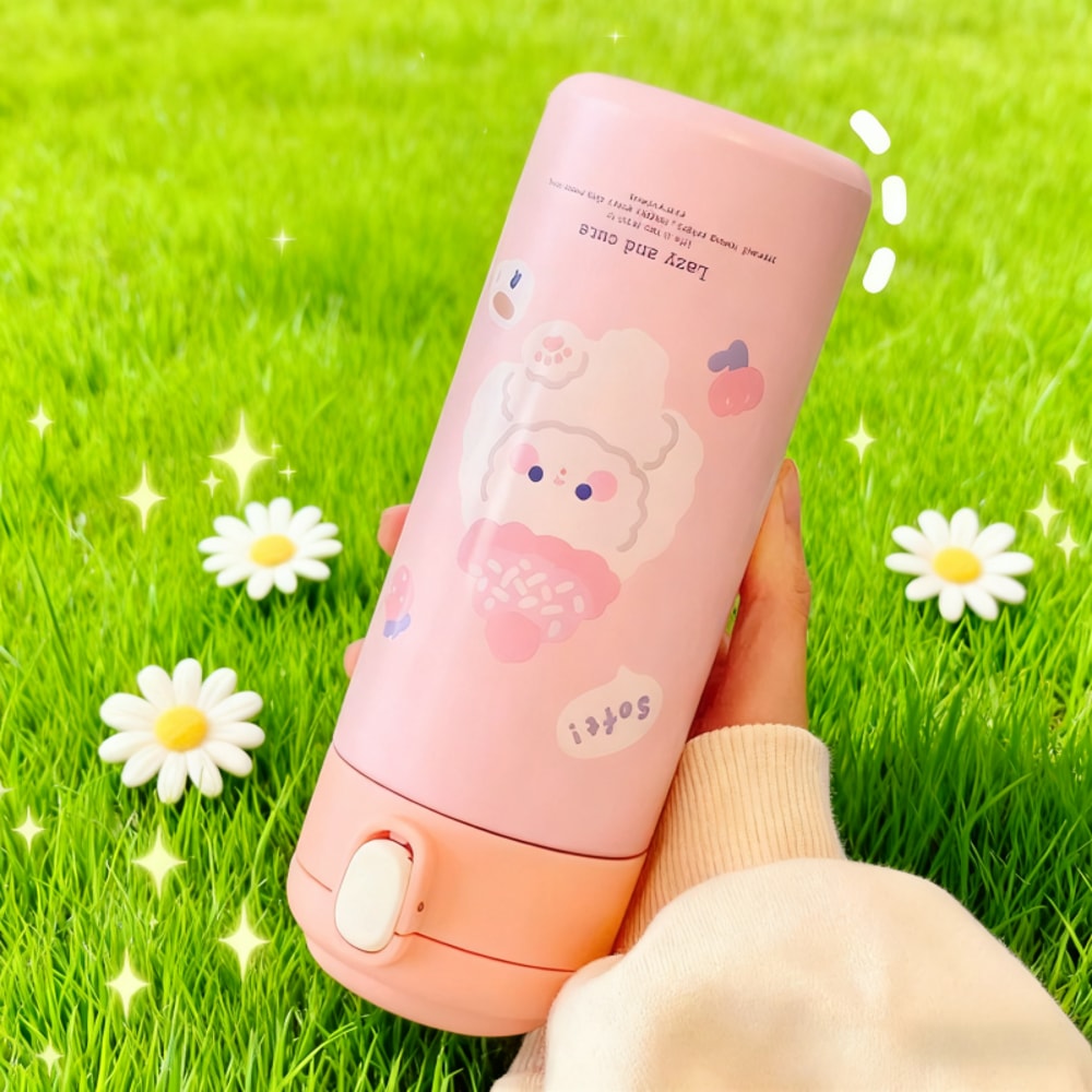 Cute Stainless Steel Thermos Insulated Straw Water Bottle 4