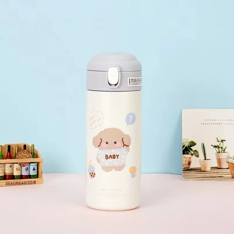 Cute Stainless Steel Thermos Insulated Straw Water Bottle 5