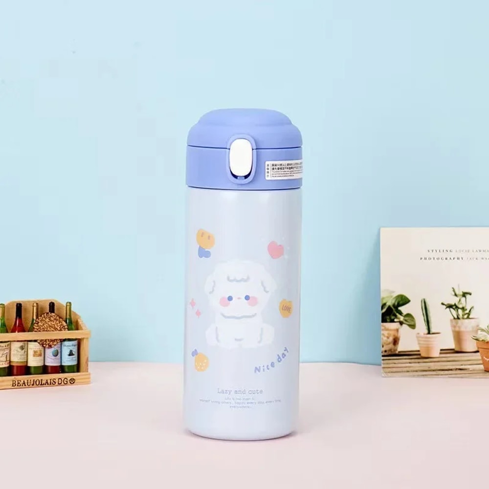 Cute Stainless Steel Thermos Insulated Straw Water Bottle 8
