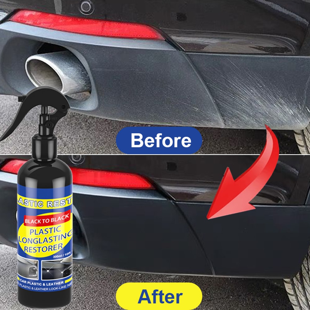 Car Plastic Restorer and Trim Restorer with Nano Ceramic Coating Agent for Professional Black Shine