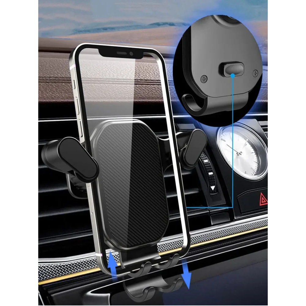 Gravity Car Phone Holder With Air Vent Hook Mount For Smartphones 3