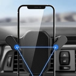 gravity car phone holder with air vent hook mount for smartphones