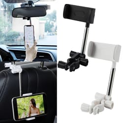 rotatable rearview mirror phone mount & retractable gps bracket for safe driving