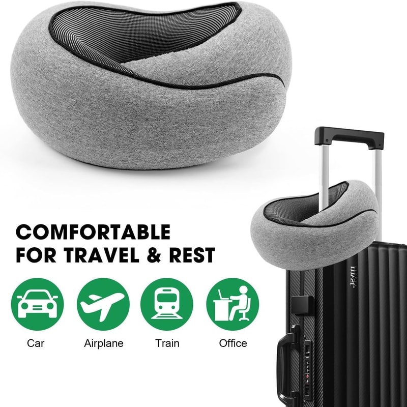 SnailStyle Memory Foam Travel Neck Pillow With Adjustable Support 2