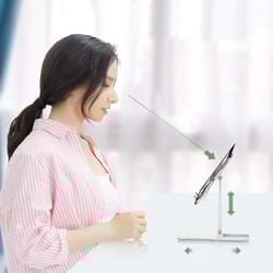 adjustable phone stand for desk and tablet holder foldable portable stand for streaming and calls