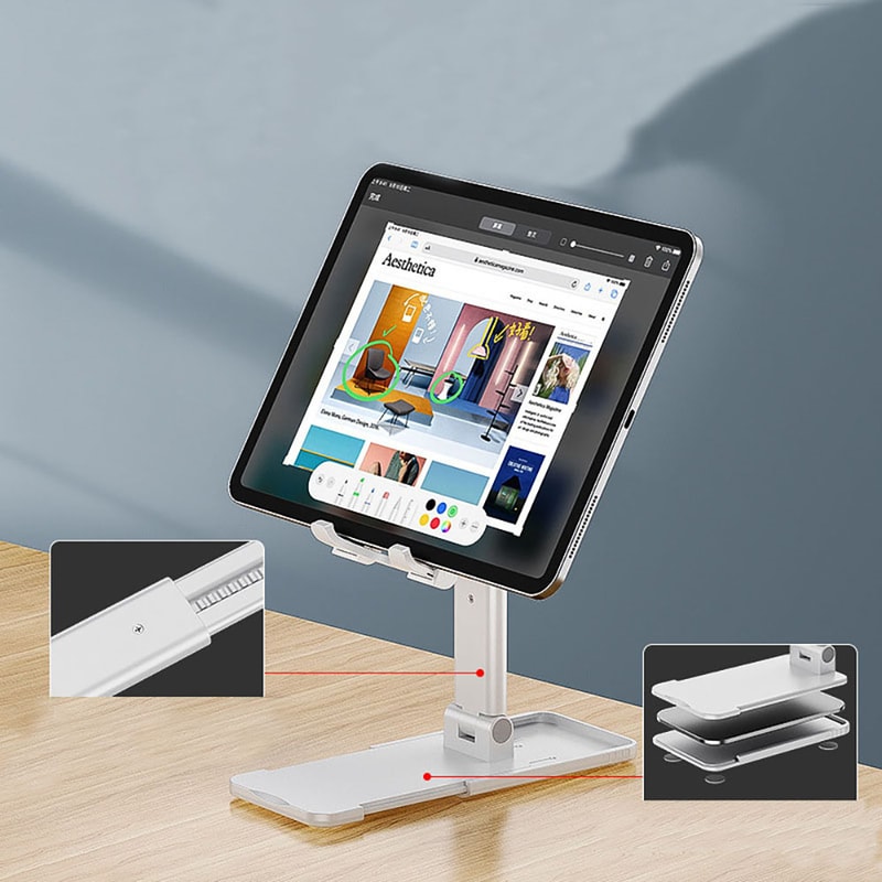 Adjustable Phone Stand For Desk And Tablet Holder Foldable Portable Stand For Streaming And Calls 2