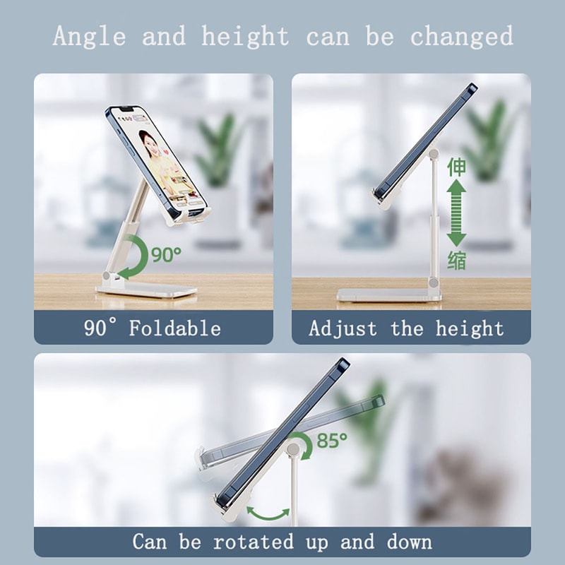Adjustable Phone Stand For Desk And Tablet Holder Foldable Portable Stand For Streaming And Calls 3