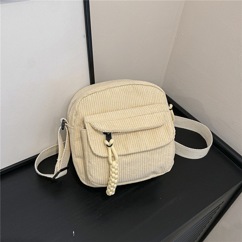 Corduroy Crossbody Bag Small Unisex Shoulder Bag for Daily Commute
