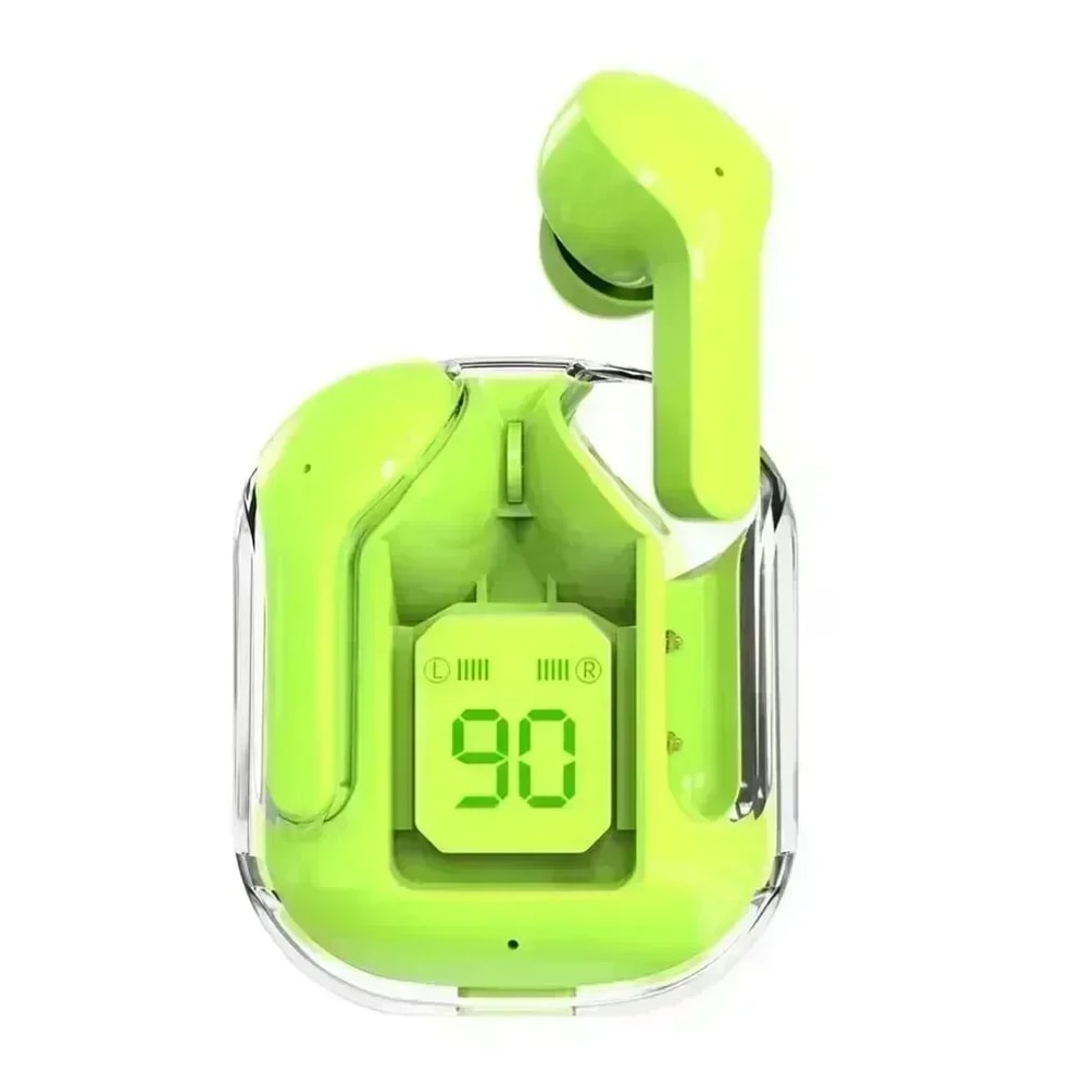 Transparent TWS Wireless Bluetooth Earbuds Crystal Clear HiFi Stereo Sound & LED Power Display
