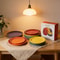 Rainbow Enamel Dinner Plates Set Colorful Round Decorative Tableware 0