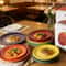 Rainbow Enamel Dinner Plates Set Colorful Round Decorative Tableware 2