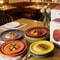 Rainbow Enamel Dinner Plates Set Colorful Round Decorative Tableware 2