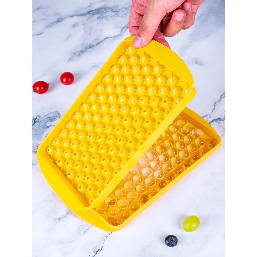 Stackable Silicone Ice Cube Trays With Lids Easy Release Food Grade Freezer Mold 8