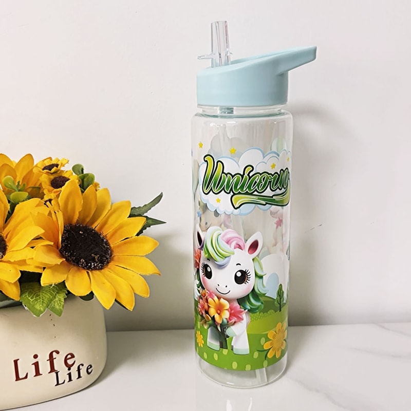 Cute Unicorn Water Bottle With Straw Large Capacity Portable Girls Water Bottle 2
