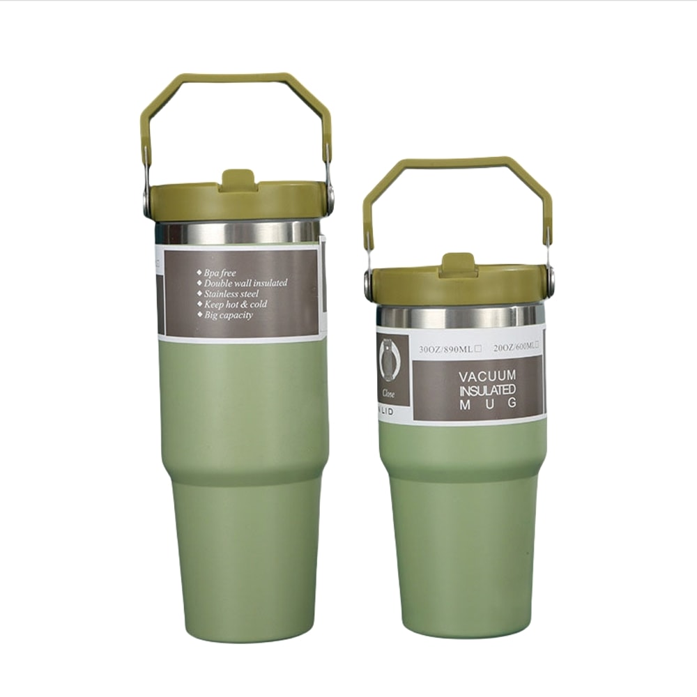 Insulated Stainless Steel Tumbler with Straw for Car and Travel