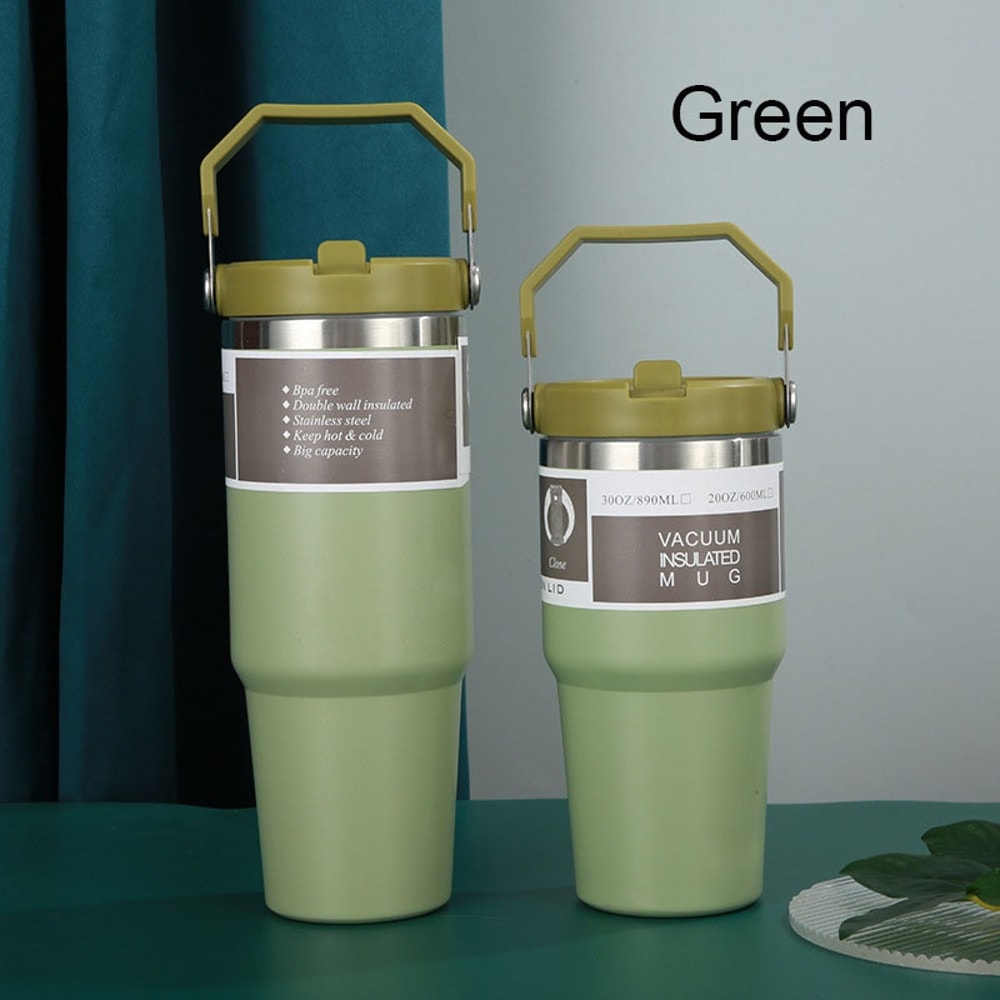 Insulated Stainless Steel Tumbler with Straw for Car and Travel
