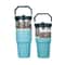 Insulated Stainless Steel Tumbler with Straw for Car and Travel