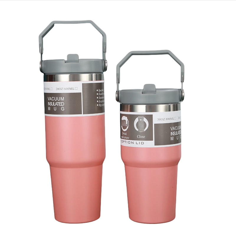 Insulated Stainless Steel Tumbler with Straw for Car and Travel