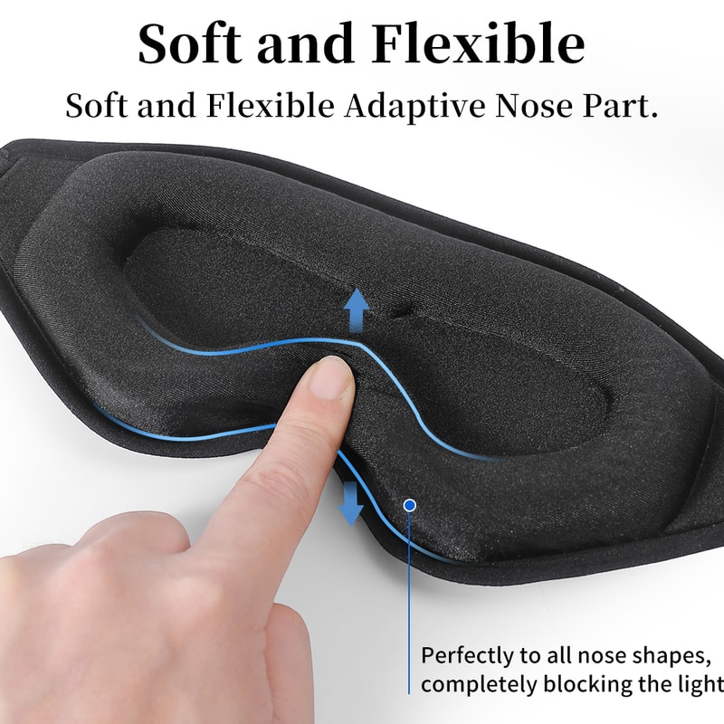 Adjustable Blackout Eye Mask Breathable Portable Sleep Mask for Travel and Home